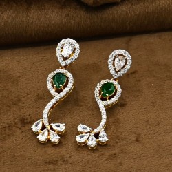 ZGJ1911 925 Sterling Silver Emerald Earrings