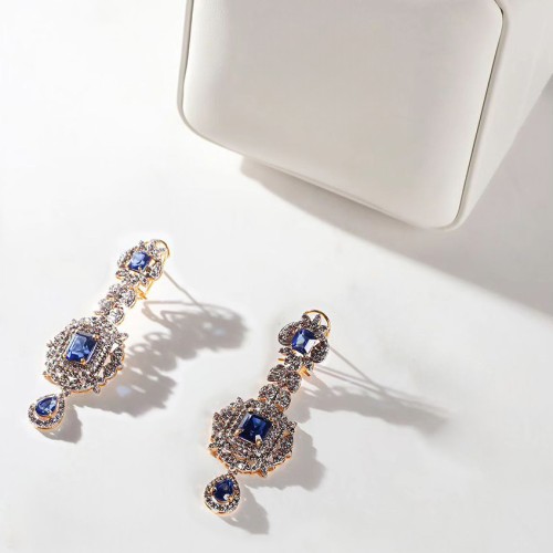ZGJ1916 925 Sterling Silver Dark Indigo Earrings