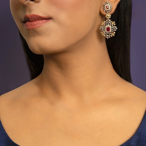 ZGJ1919 925 Sterling Silver Ruby Earrings