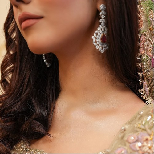 ZGJ1923 925 Sterling Silver Ruby Earrings