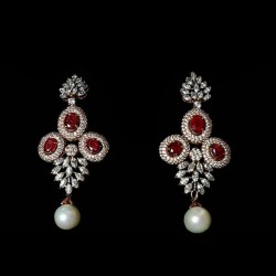 ZGJ1941 925 Sterling Silver Garnet Earrings
