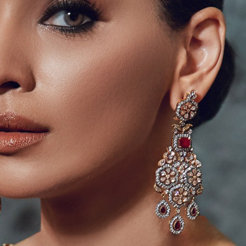 ZGJ2036 925 Sterling Silver Ruby Earrings