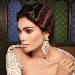ZGJ2038 925 Sterling Silver Emerald Earrings