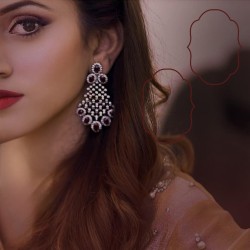 ZGJ2043 925 Sterling Silver Garnet Earrings