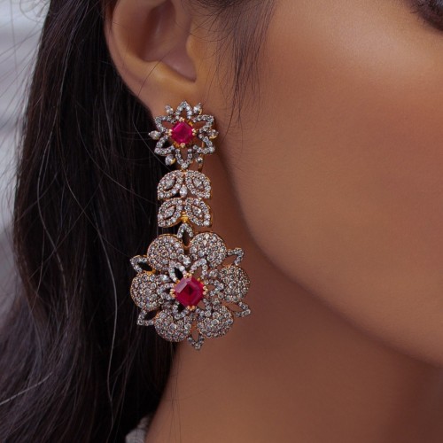 ZGJ2045 925 Sterling Silver Ruby Earrings