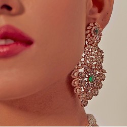 ZGJ2047 925 Sterling Silver Emerald Earrings