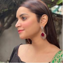 ZGJ2050 925 Sterling Silver Ruby Earrings