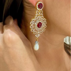 ZGJ2051 925 Sterling Silver Garnet Earrings