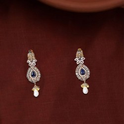 ZGJ2054 925 Sterling Silver Dark Indigo Earrings