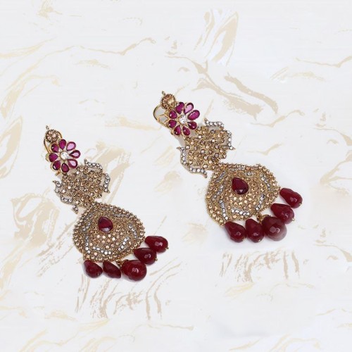ZGJ2076 925 Sterling Silver Ruby Earrings