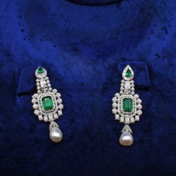 ZGJ2084 925 Sterling Silver Emerald Earrings