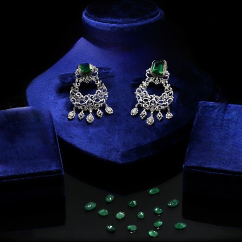 ZGJ2101 925 Sterling Silver Emerald Earrings ZGJ2101 925 Sterling Silver Emerald Earrings