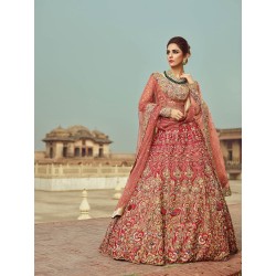 Rusty Red Forsythia Lehenga
