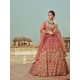Rusty Red Forsythia Lehenga