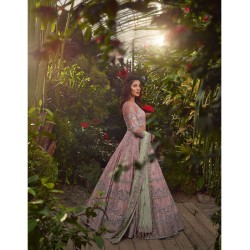 Tea Rose Forsythia Lehenga