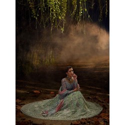 Violet-Blue Celadon Forsythia Lehenga Violet-Blue Celadon Forsythia Lehenga