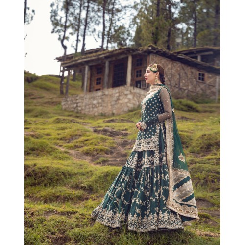 Dark Green Forsythia Gharara