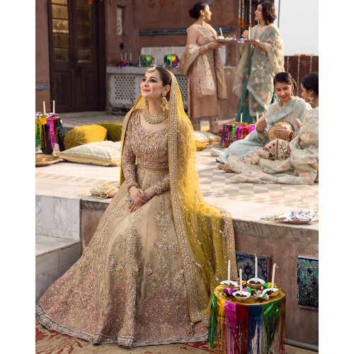 Sultry Beige Forsythia Lehenga
