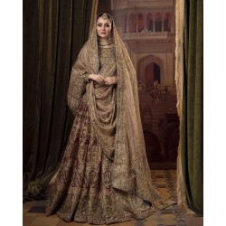Chestnut Forsythia Lehenga