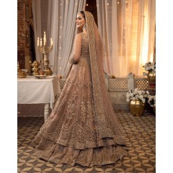 Pale Taupe Forsythia Double Layered Pishwas Pale Taupe Forsythia Double Layered Pishwas