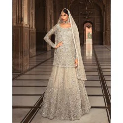 Alabaster Forsythia Lehenga