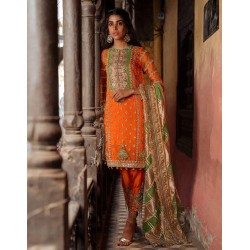 Blaze Orange Forsythia Party Wear