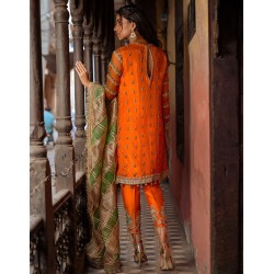 Blaze Orange Forsythia Party Wear