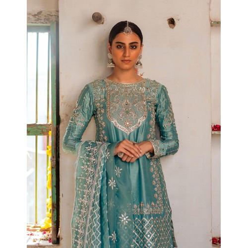 Steel Teal Forsythia Sharara