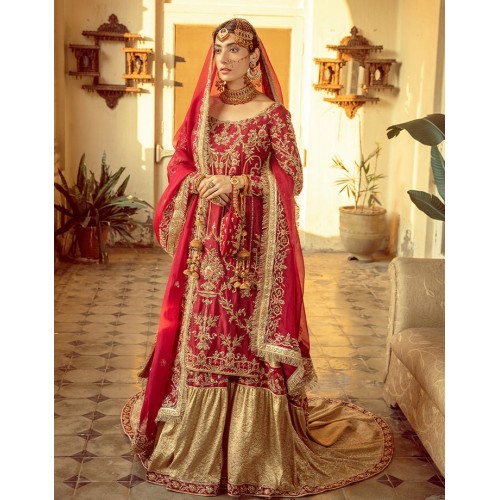 Alizarin and Gold Forsythia Gharara