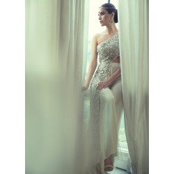 Green Ombre Syringa One Shoulder Asymmetric Top and Trousers