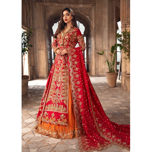Pigment Red Syringa Lehenga