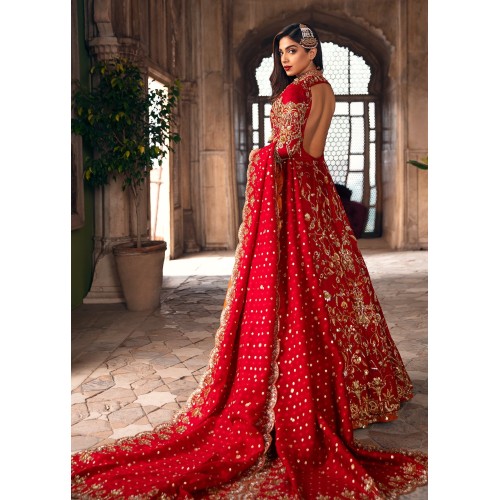 Pigment Red Syringa Lehenga