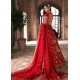 Pigment Red Syringa Lehenga