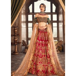 Scarlet Syringa Lehenga