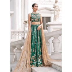 Teal Green Syringa Lehenga