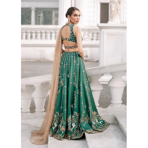 Teal Green Syringa Lehenga