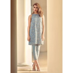 Ash Gray Blue Green Syringa Trousers Suit