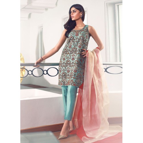 Pale Robin Egg Blue Syringa Trousers Suit
