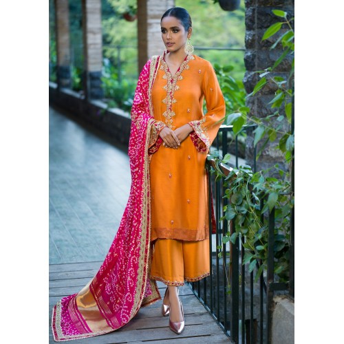 Safety Orange Syringa Culottes Suit
