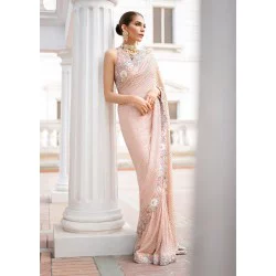 Peach Syringa Saree