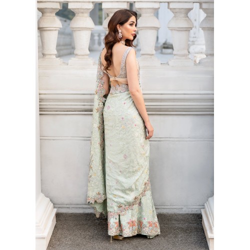 Honeydew Syringa Saree